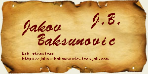 Jakov Bakšunović vizit kartica